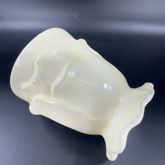 Roscher Flower Antique Butter Yellow Coffee Mug Cup Flower Shape Set 2 Mugs Cups - Picture 13 of 16